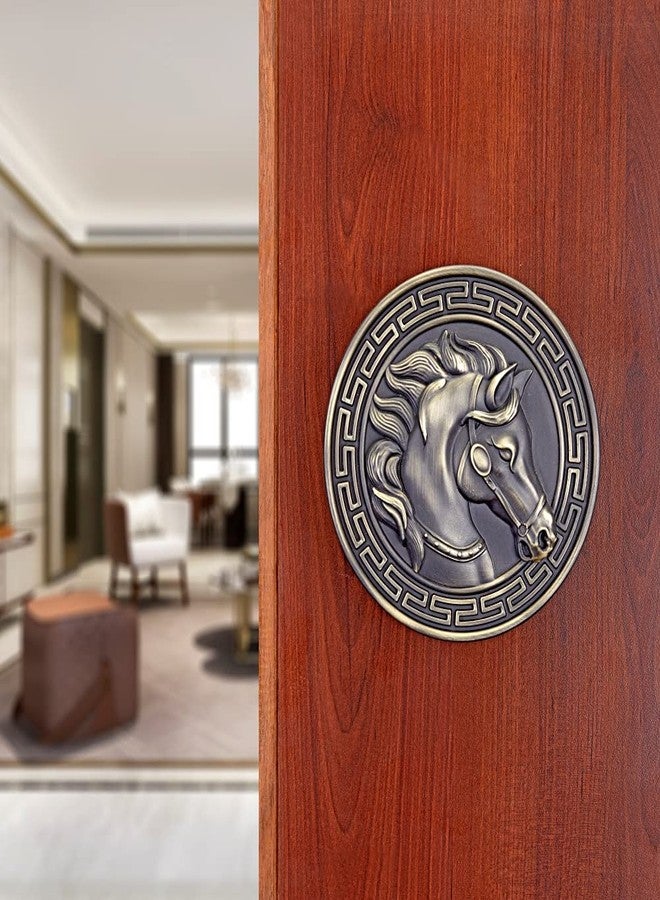 LAPO Horse Main Door Handle, Door Handles for Main Door, Wooden & Glass Door Pull Handle, Door Hardware (4 inches, Round Diameter 5 inch-Pack of 1) Antique Finish | 3 Years Warranty - Image 5